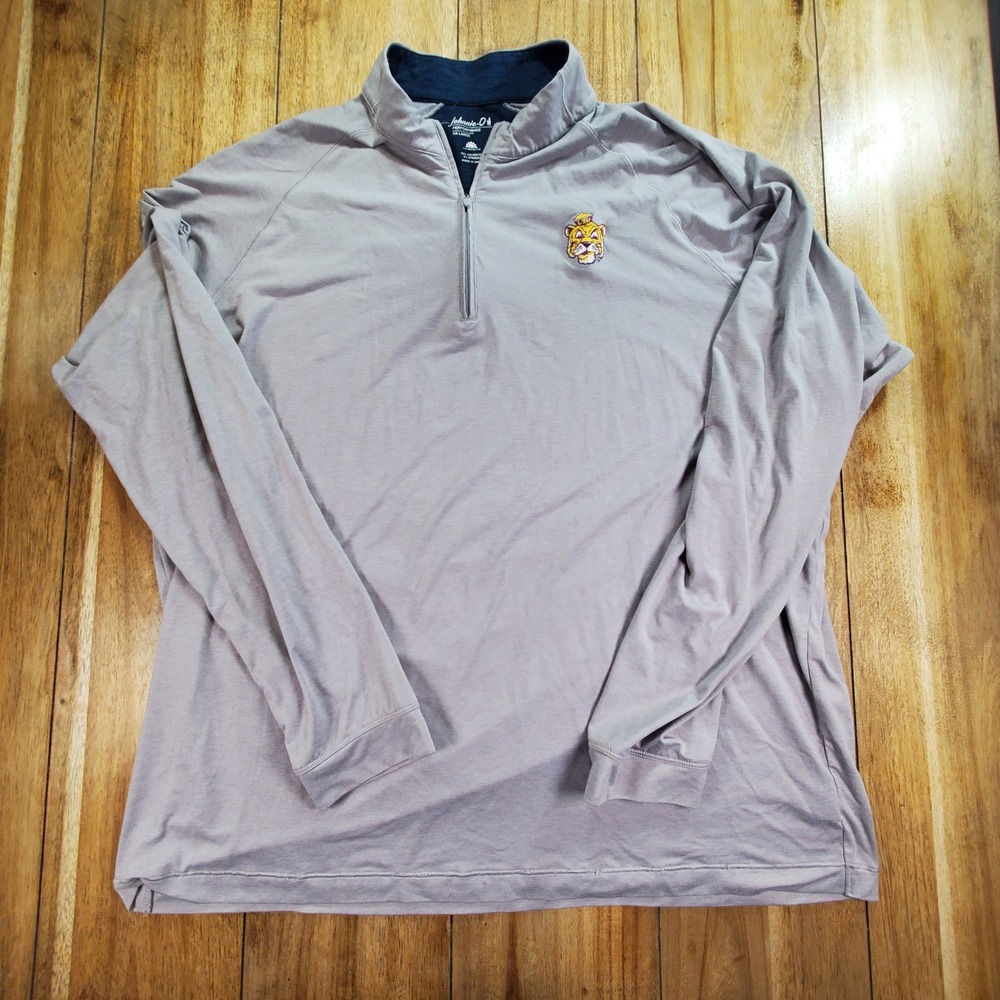 Johnnie-O Freeborne 1/4 Zip Men XXL Grey LSU Tigers Performance UPF 50 Pullover - Picture 3 of 8